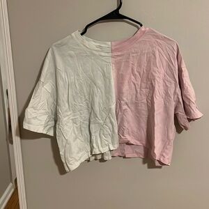 Hollister dual tone cropped tee